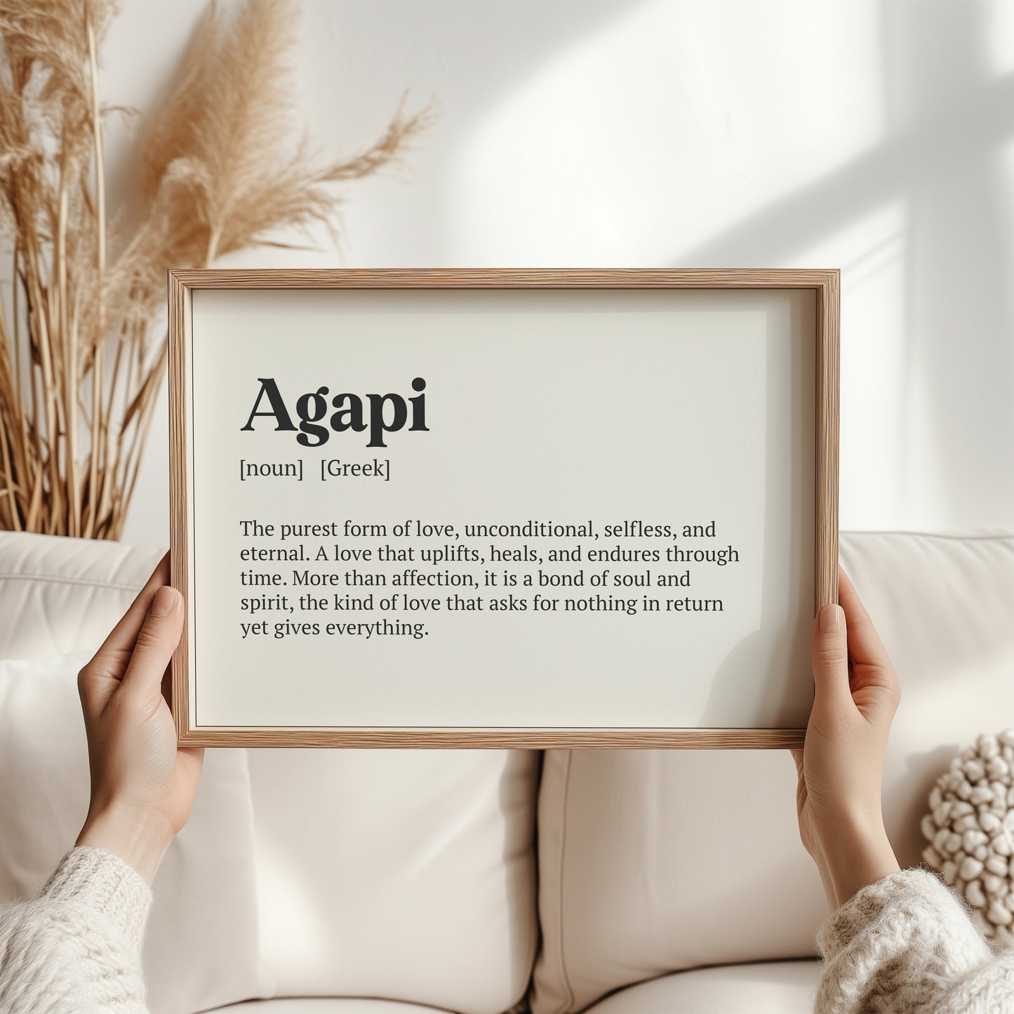 Agapi Greek Word Print – Love Definition Wall Art, Romantic Gift
