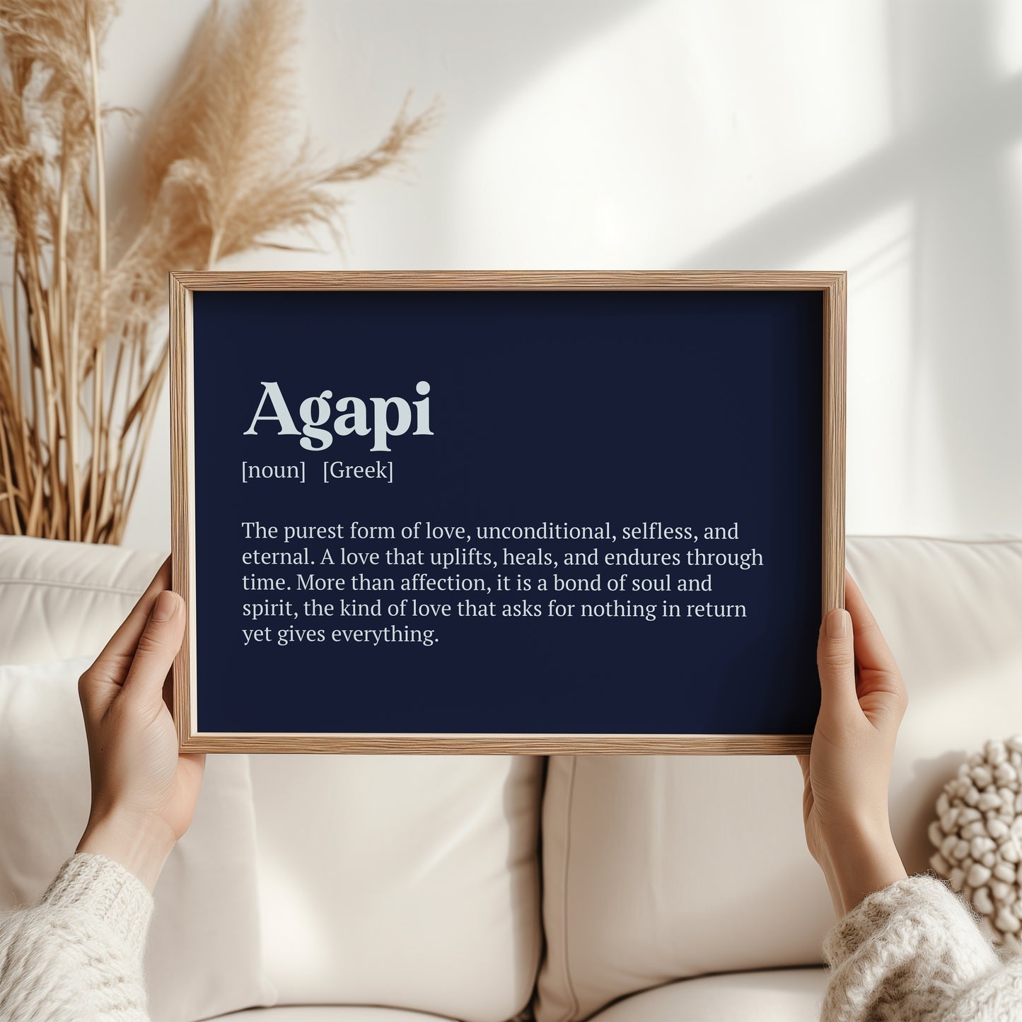 Agapi Greek Word Print – Love Definition Wall Art, Romantic Gift