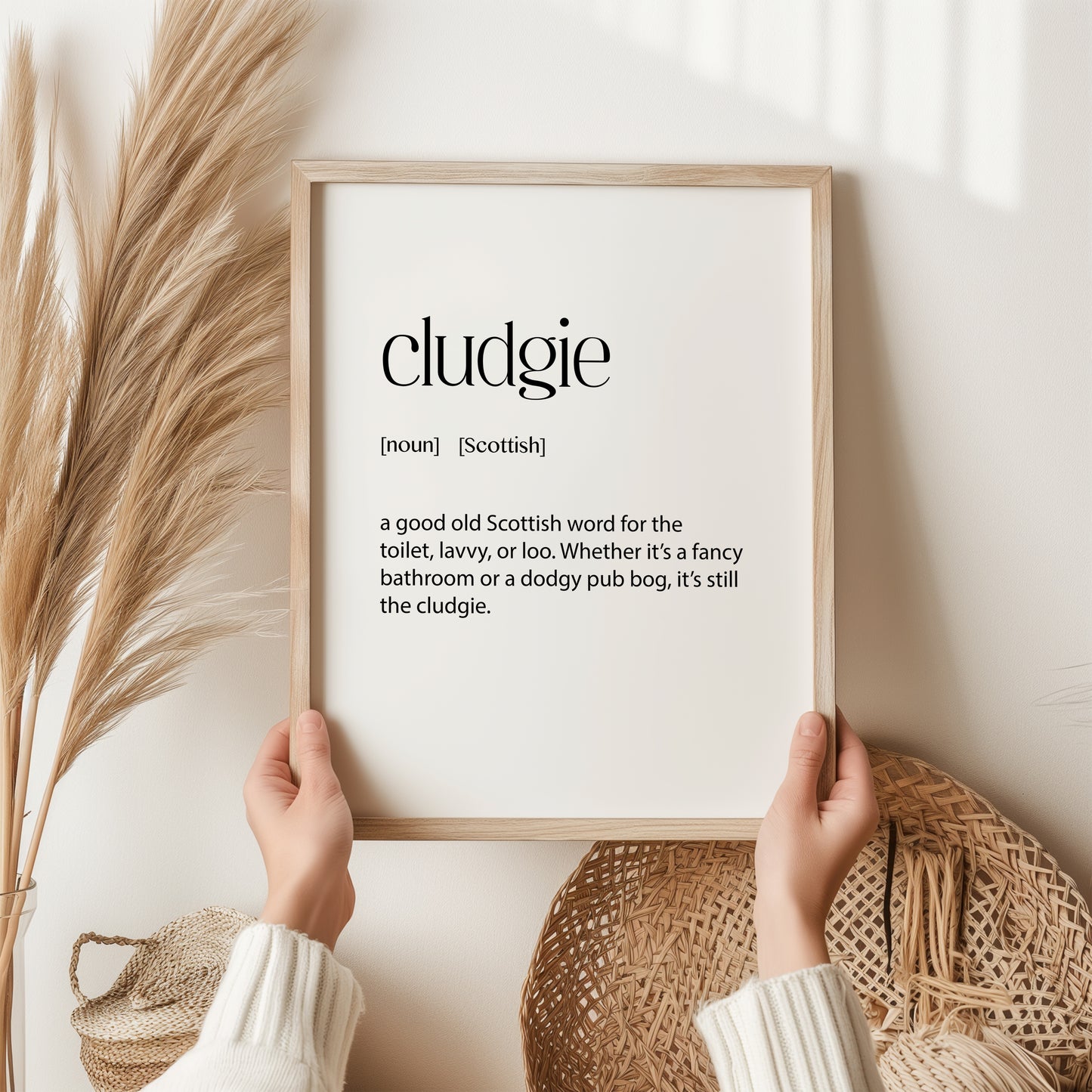Cludgie Print | Scottish Wall Art | Dictionary Word Poster | Bathroom Decor