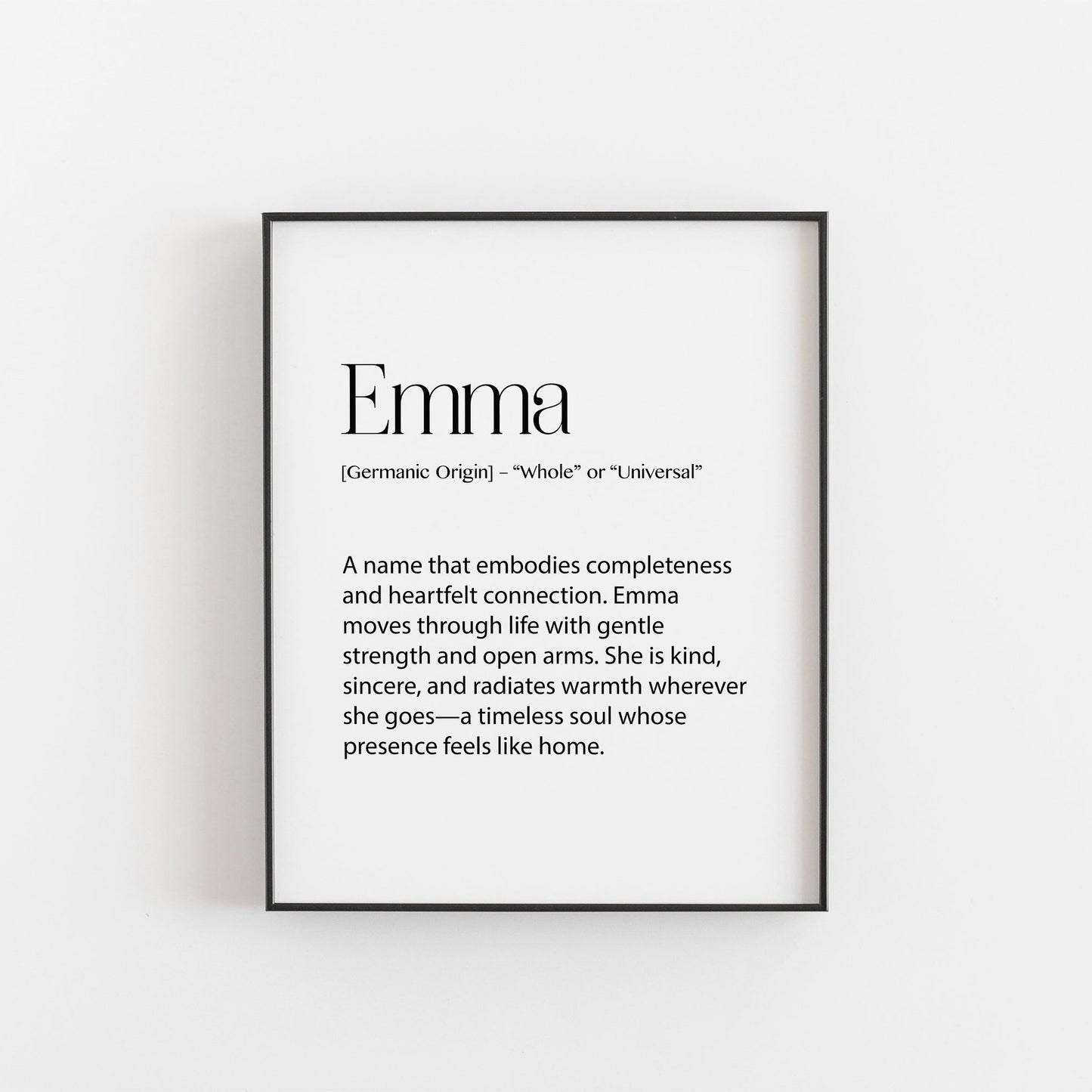 Emma – Personalised Name Meaning Definition Print | Modern Wall Art