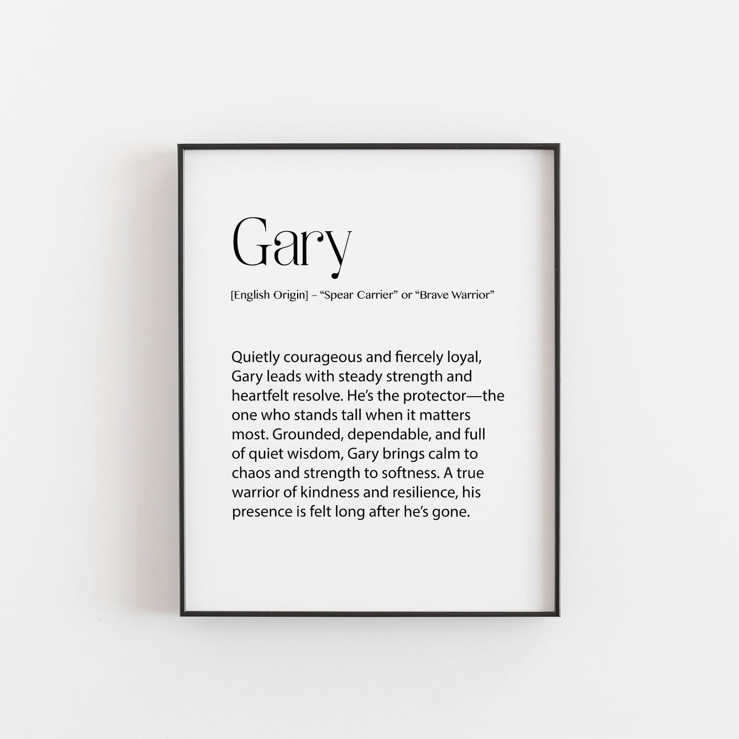 Gary – Personalised Name Meaning Definition Print | Modern Wall Art