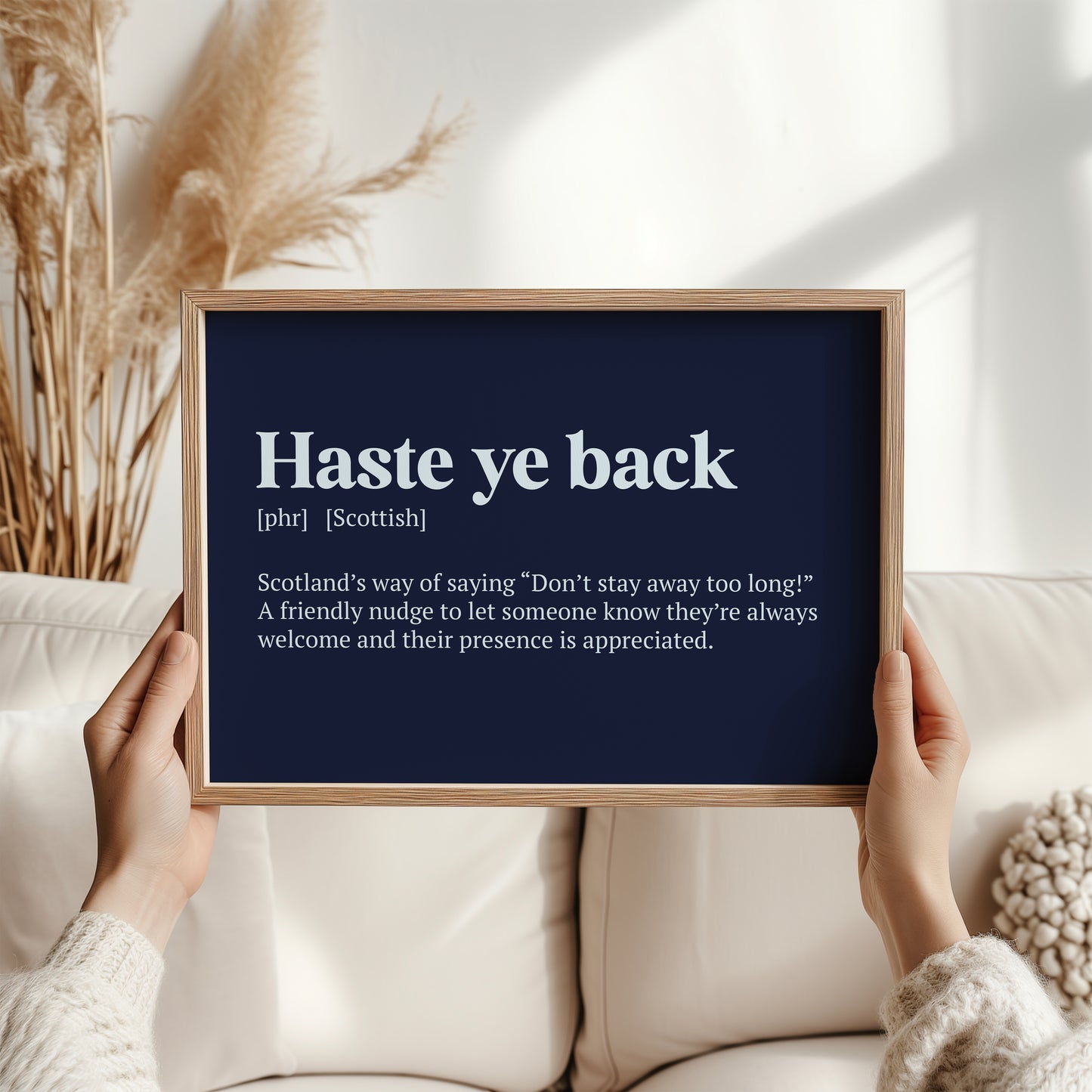Haste Ye Back Scottish Print | Scottish Dialect Wall Art
