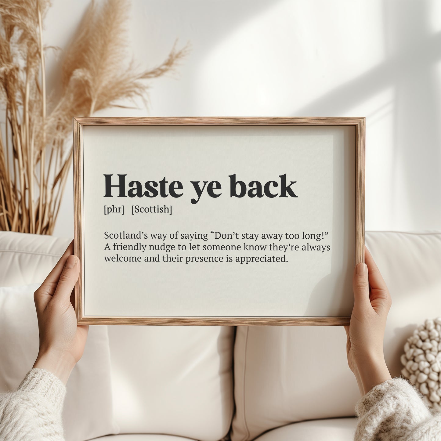 Haste Ye Back Scottish Print | Scottish Dialect Wall Art