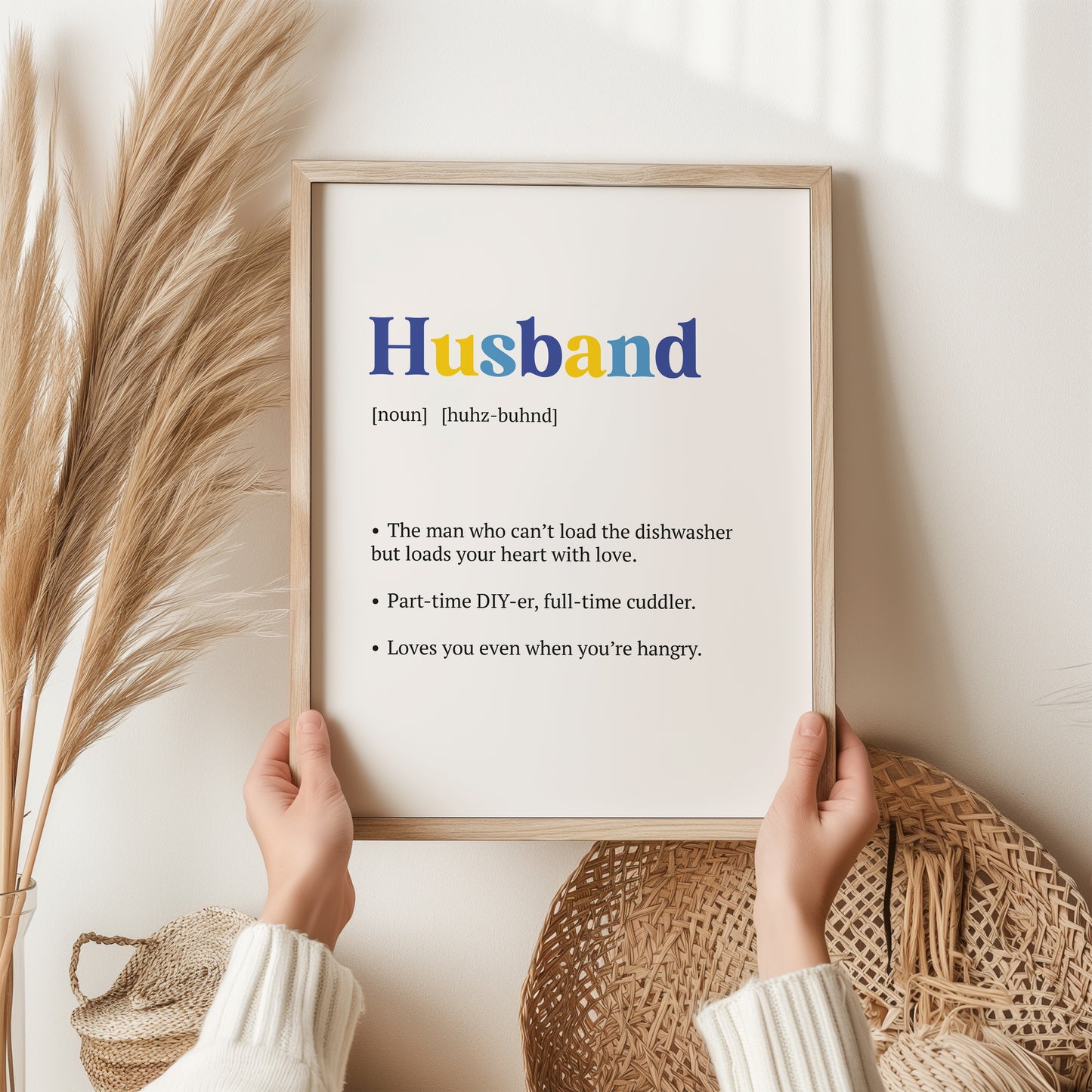 Husband Print | Definition Wall Art | Valentines Day Print, Anniversary Gift | Funny