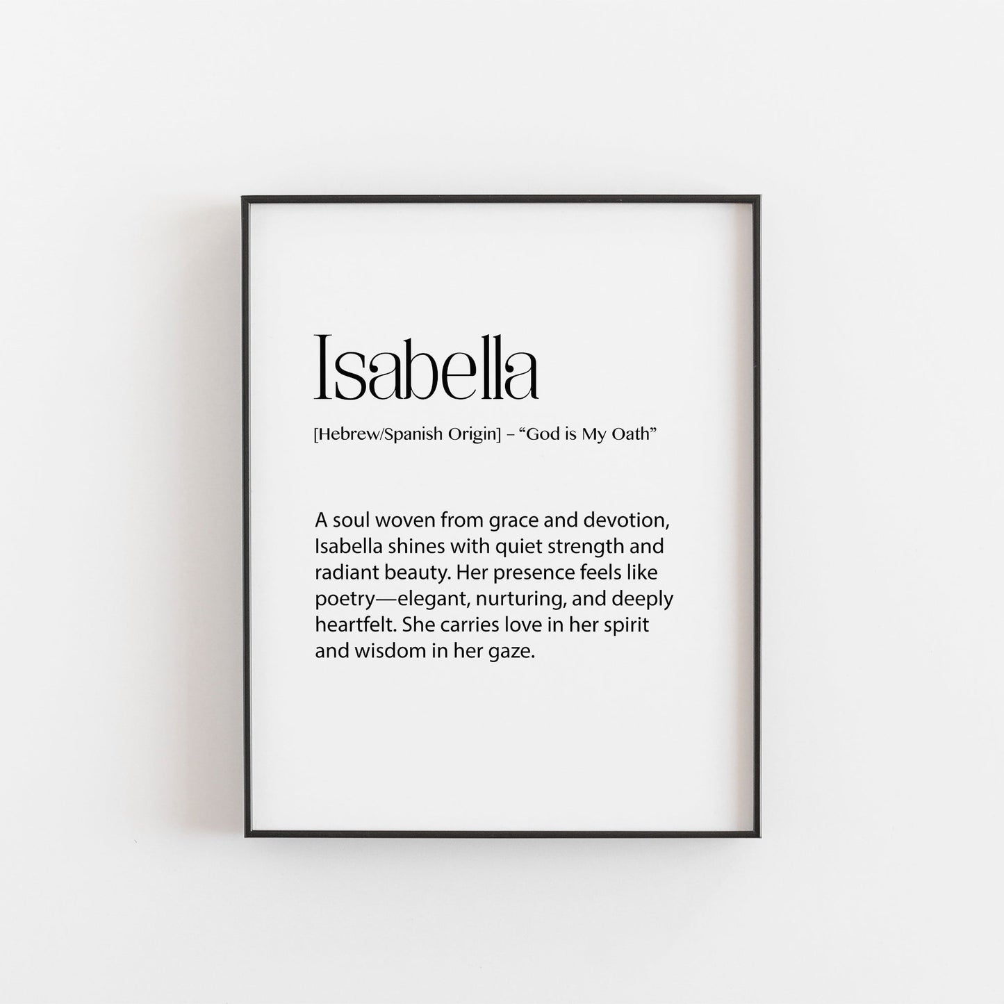 Isabella – Personalised Name Meaning Definition Print | Modern Wall Art