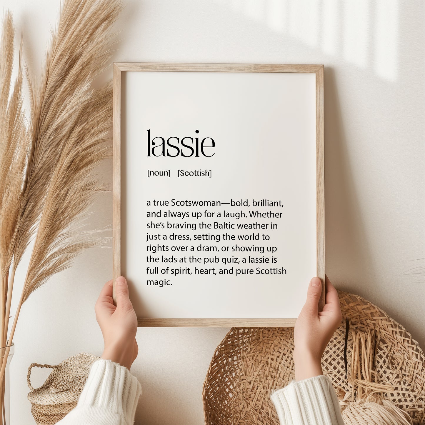 Lassie Print | Scottish Wall Art | Definition Word Poster