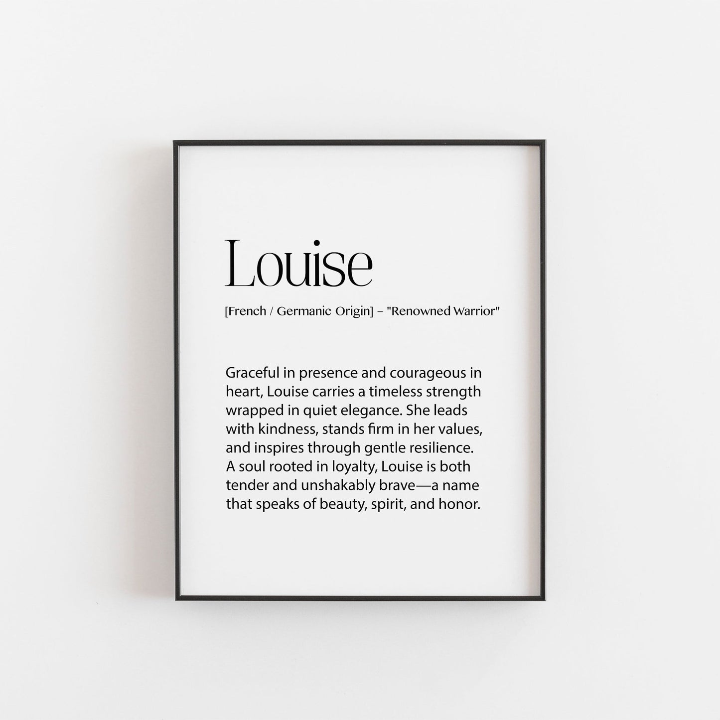 Louise – Personalised Name Meaning Definition Print | Modern Wall Art