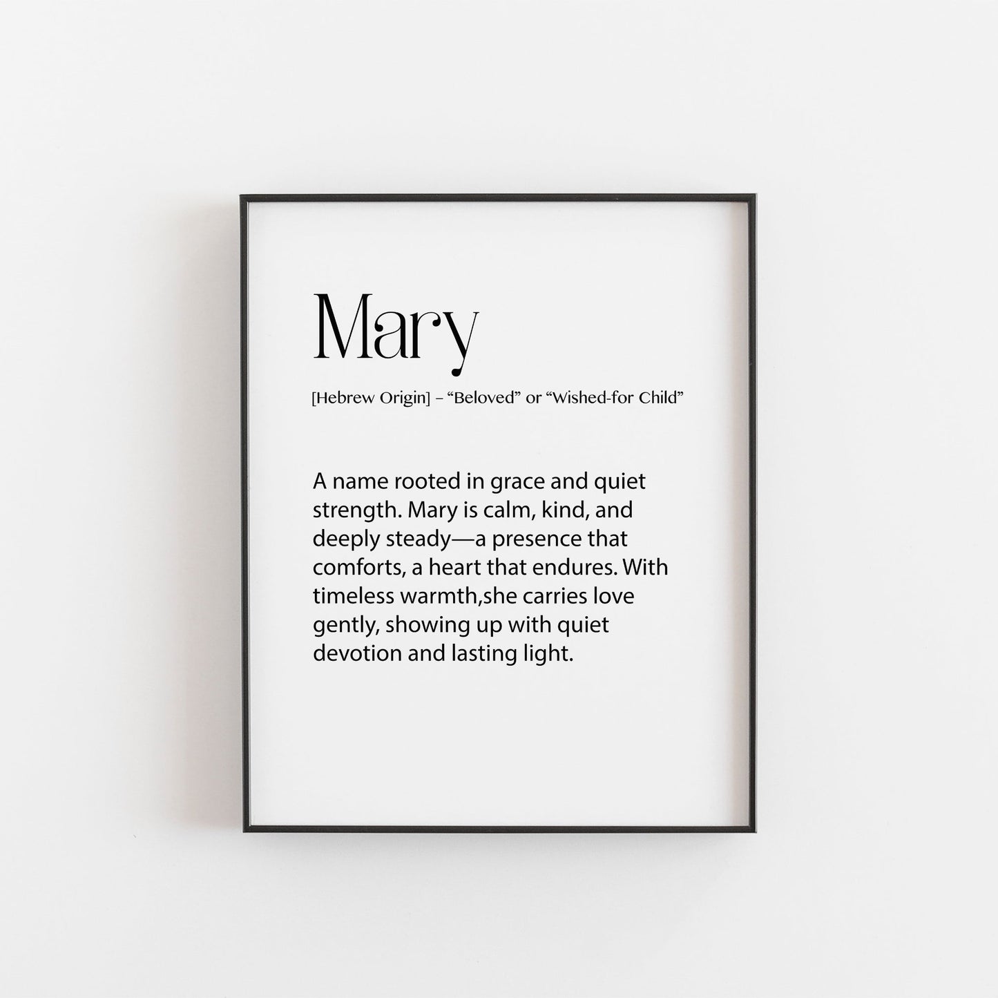 Mary Name Meaning Print | Elegant Personalised Wall Art for Girls or Nursery