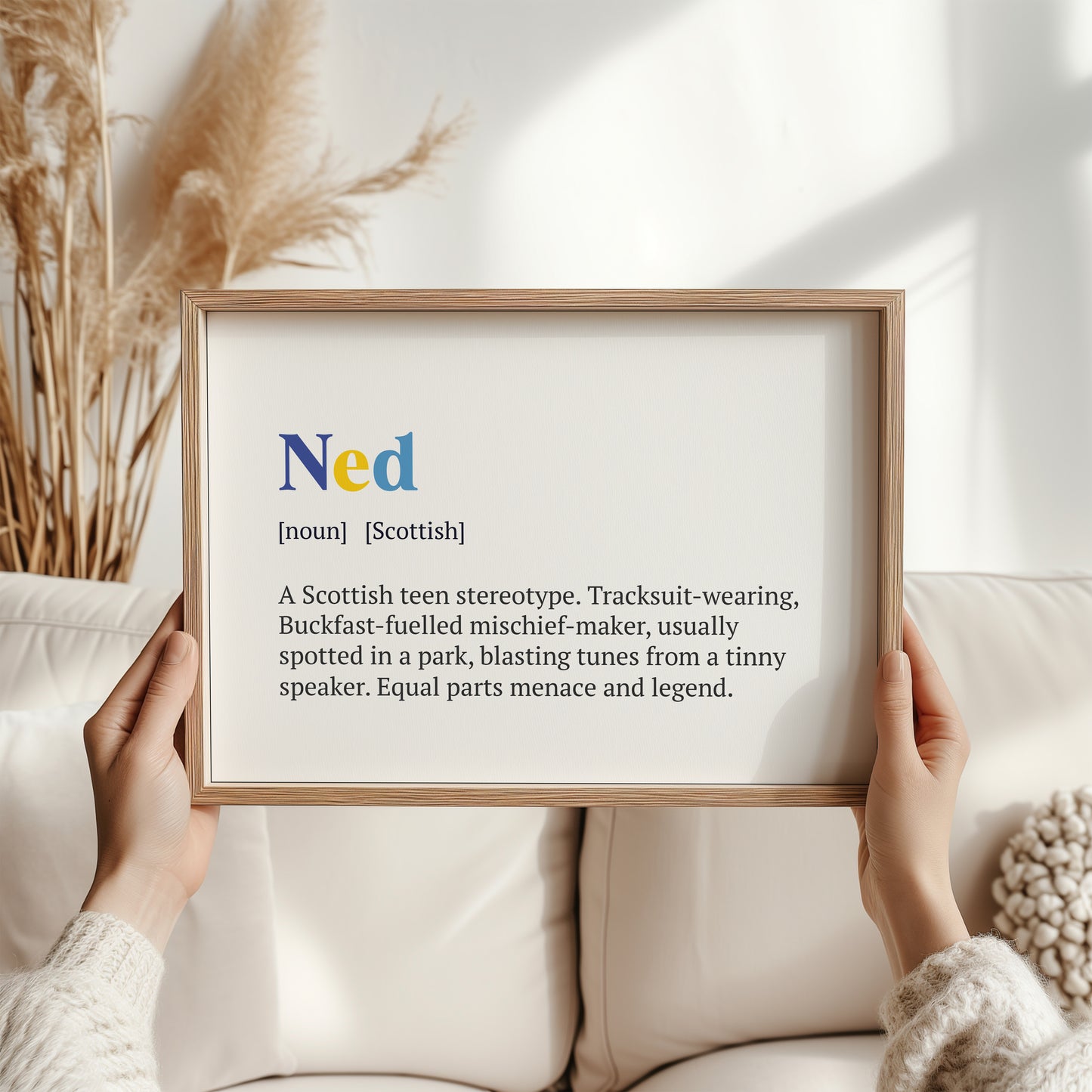 Ned Scottish Definition Print | Scottish Slang Wall Art | Unframed Home Décor Gift