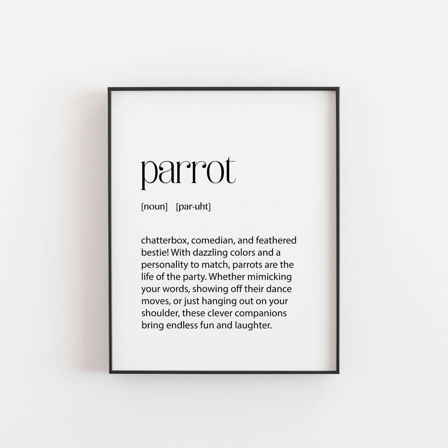Parrot Print | Parrot Lovers Gifts | Parrot Owner Gifts | Parrot Poster