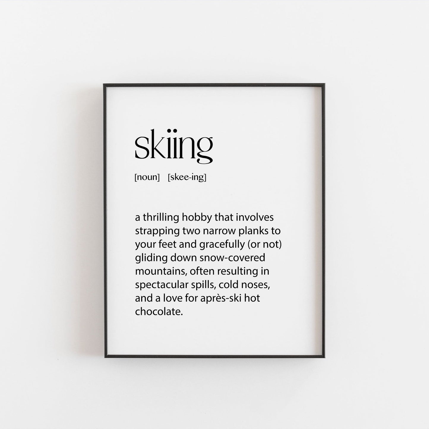 Skiing Print | Skiing Definition | Ski Season Decor | Ski Season Gifts