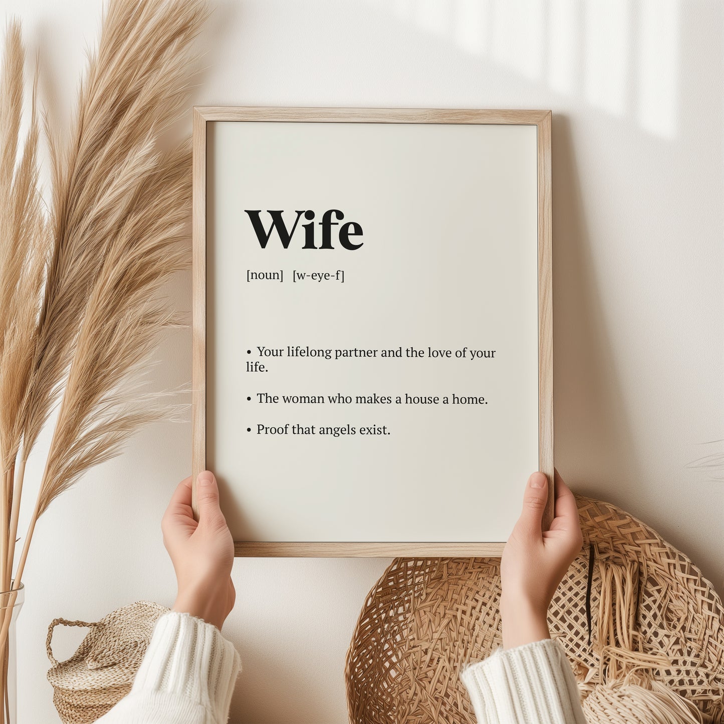 Wife Print | Definition Wall Art | Valentines Day Print, Anniversary Gift | Birthday Gift