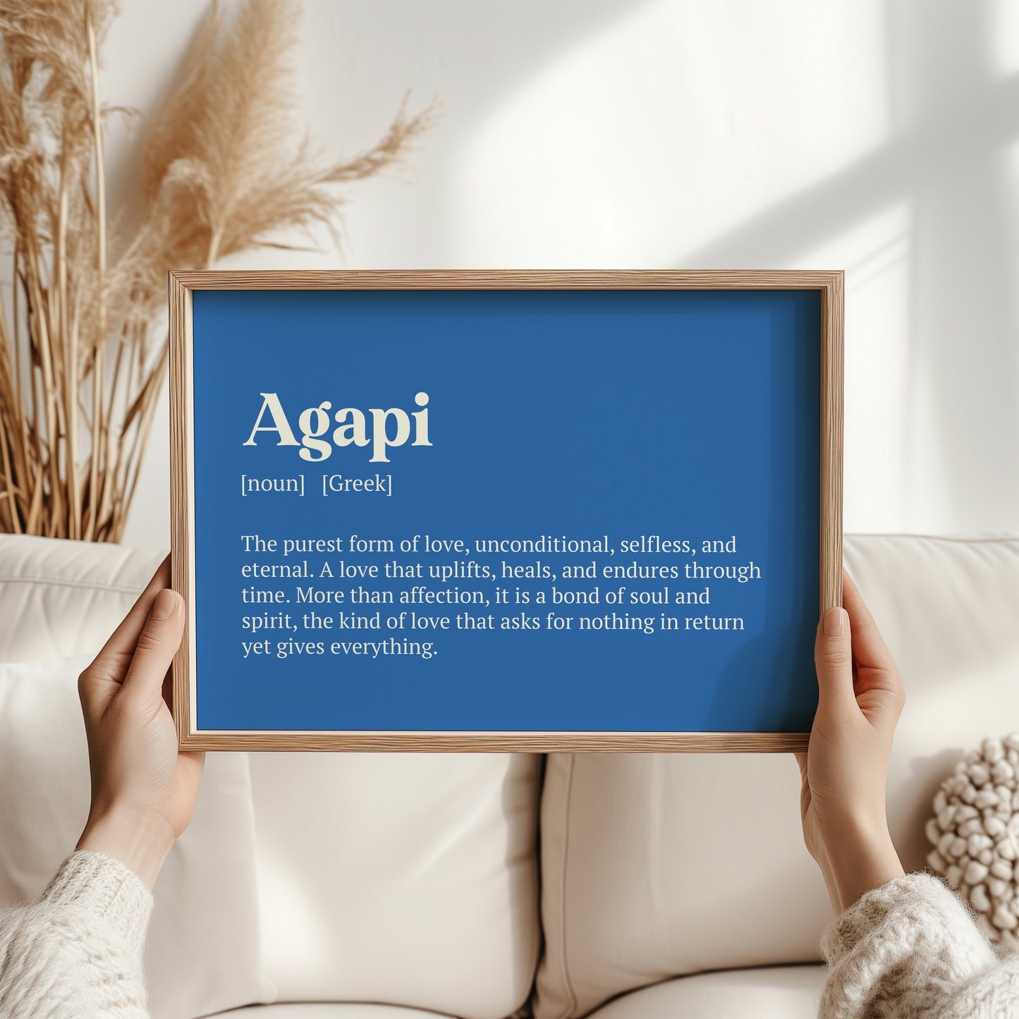 Agapi Greek Word Print – Love Definition Wall Art, Romantic Gift