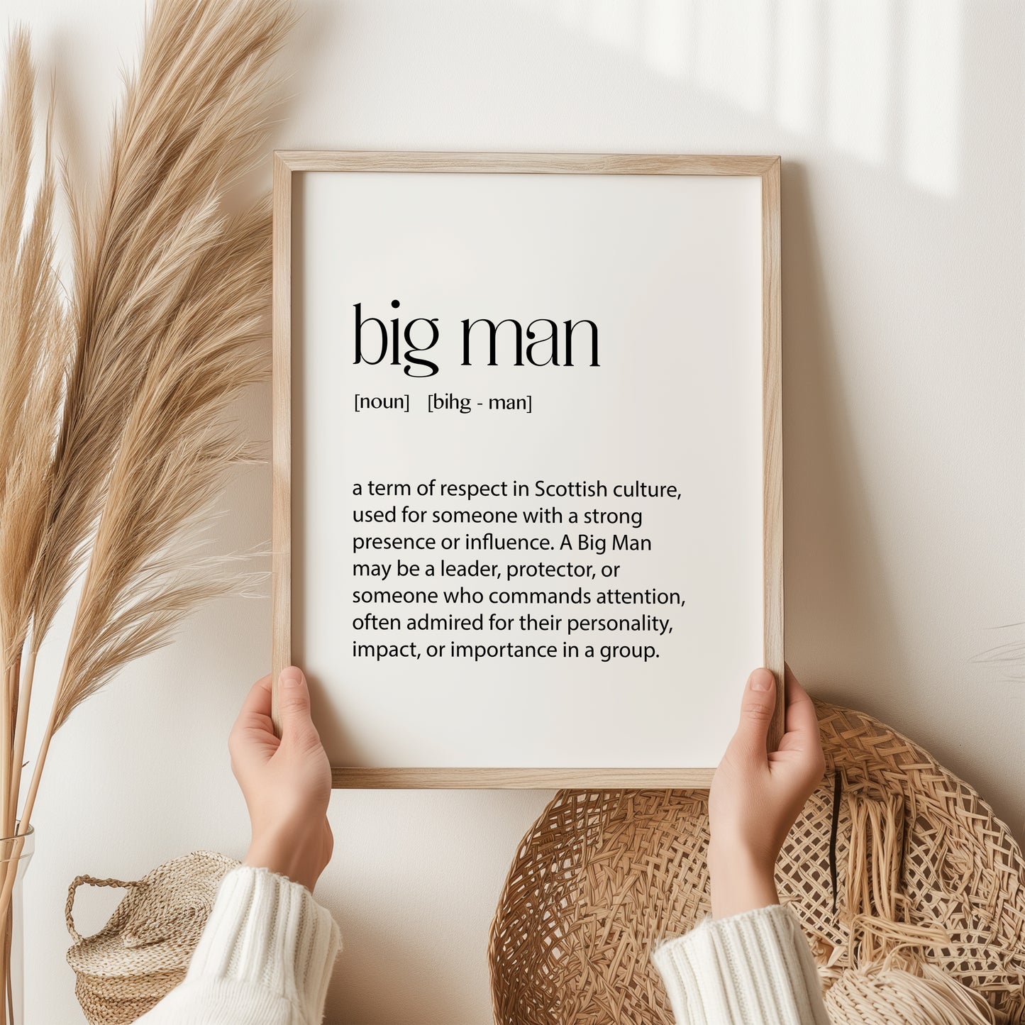 Big Man Print | Scottish Wall Art | Dictionary Word Poster | Scottish Phrase