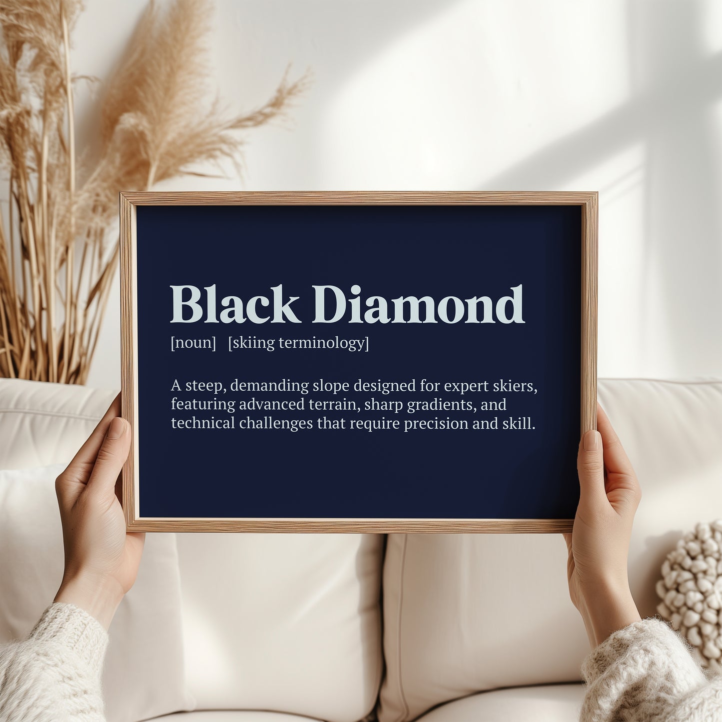 Black Diamond Ski Poster | Skiing Wall Art | Ski Season Decor | Skiing Gifts