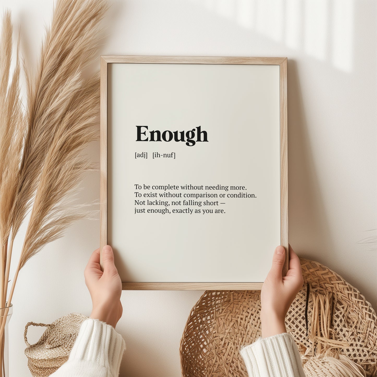 Enough Definition Print | Inspirational Wall Art Gift | Self Love Poster