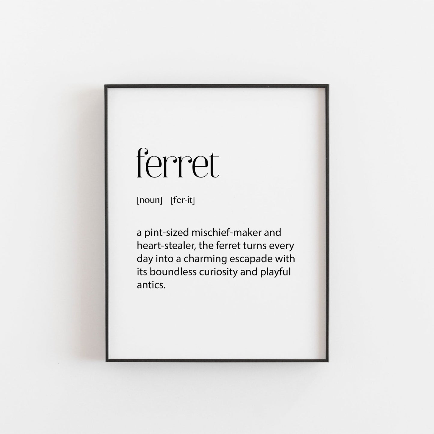 Ferret Poster | Pet Gifts | Ferret Owner Gifts | Ferret Room Gallery Art