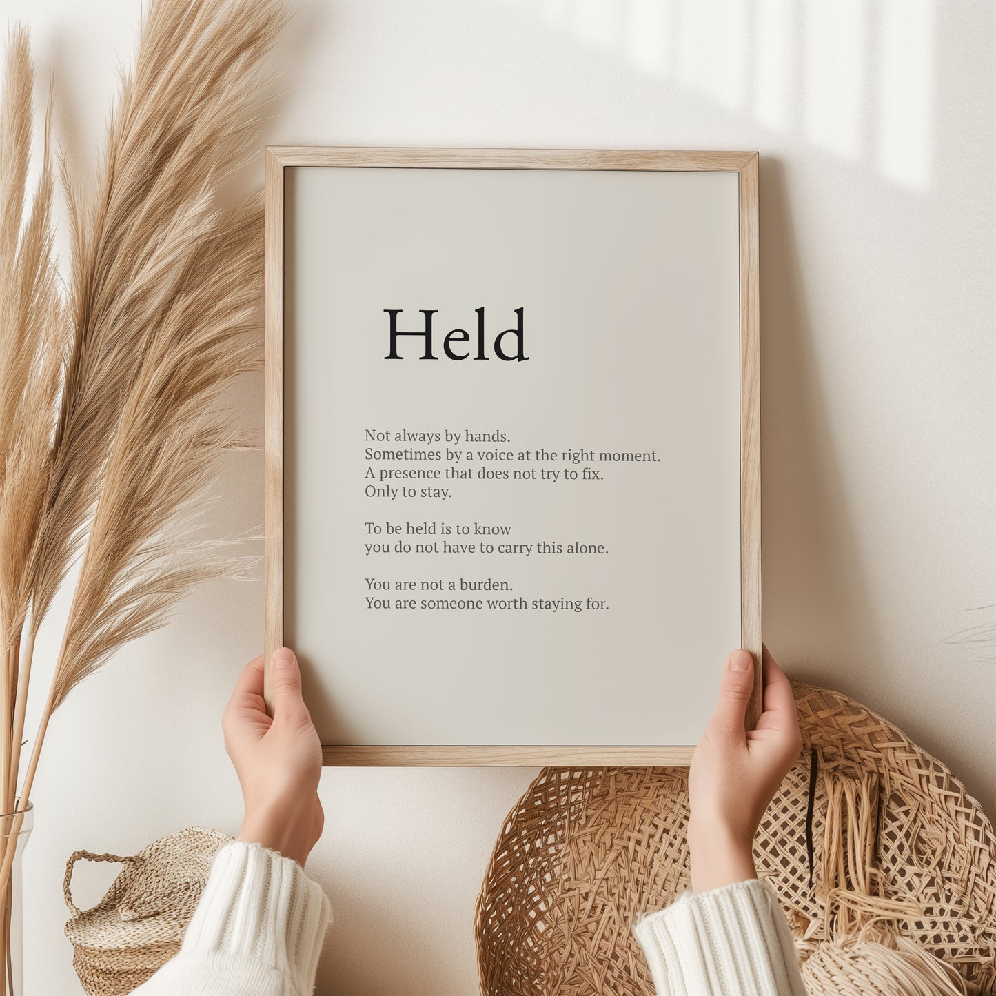 Held Definition Print | Inspirational Wall Art Gift | Mental Health Poster