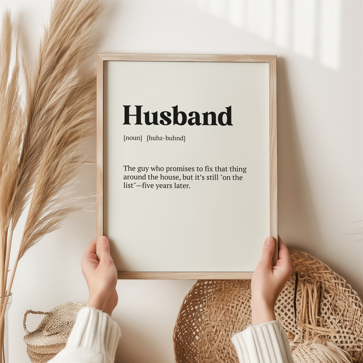 Husband Print | Definition Wall Art | Valentines Day Print, Anniversary Gift
