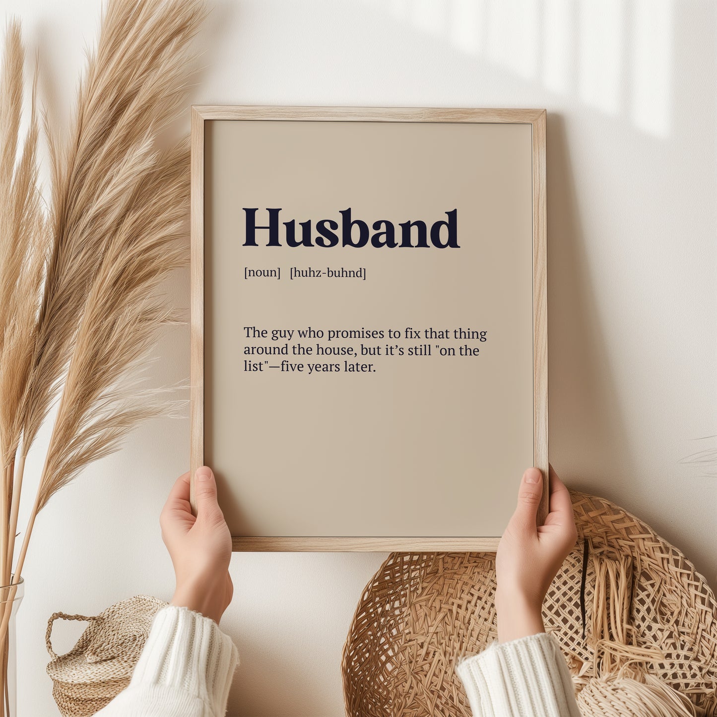 Husband Print | Definition Wall Art | Valentines Day Print, Anniversary Gift