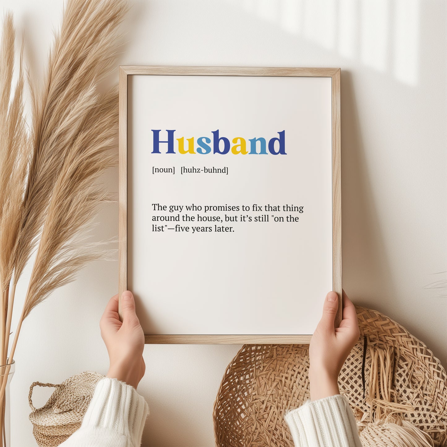 Husband Print | Definition Wall Art | Valentines Day Print, Anniversary Gift