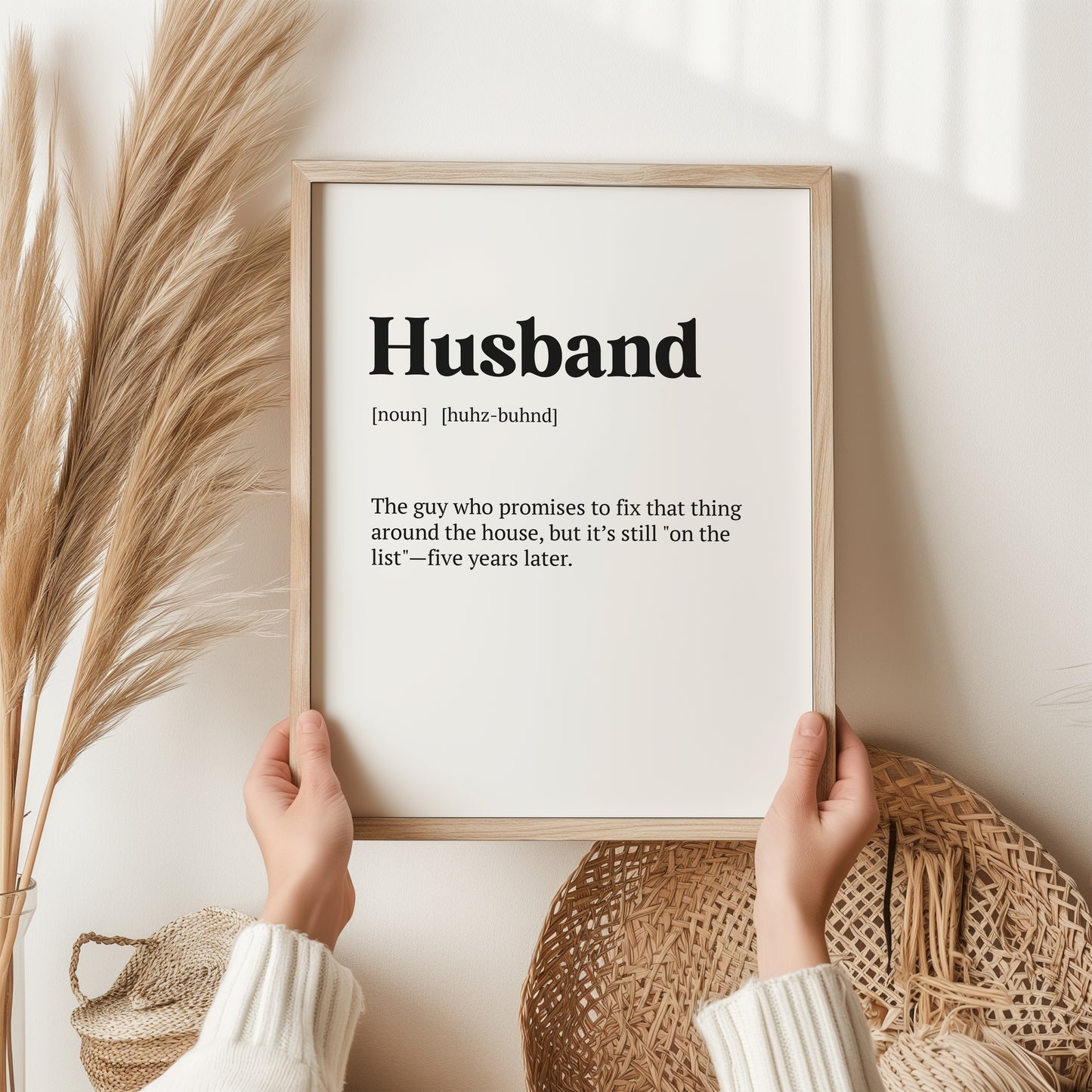Husband Print | Definition Wall Art | Valentines Day Print, Anniversary Gift