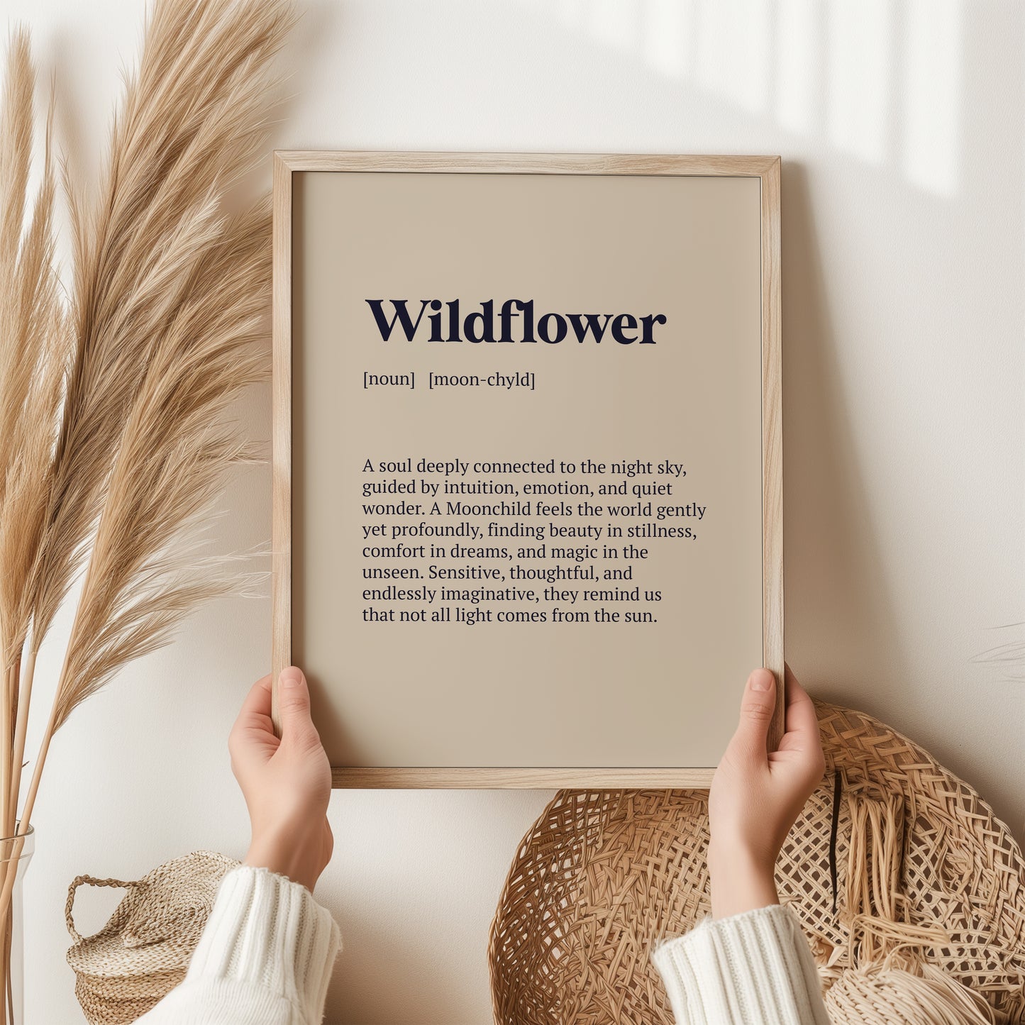 Wildflower Definition Print | Inspirational Dictionary Wall Art | Boho Bedroom Quote Gift for Her