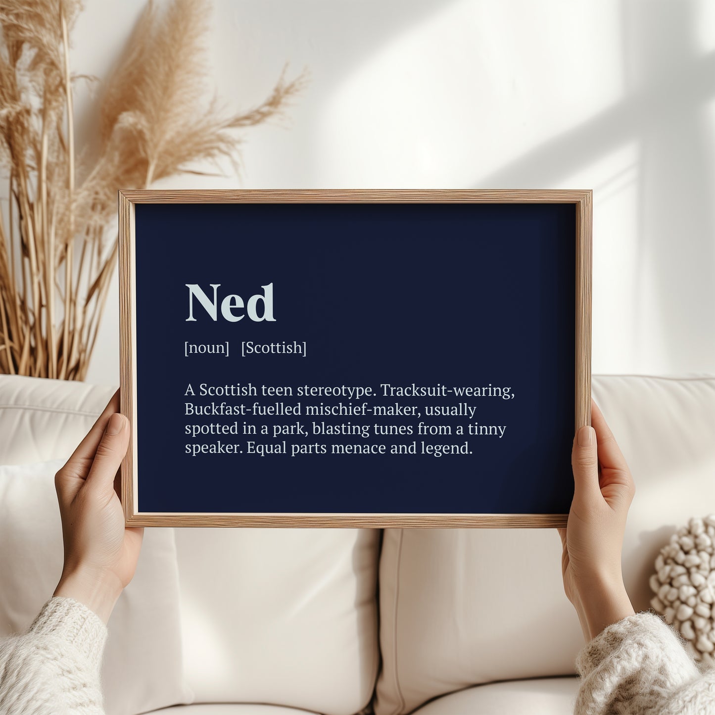 Ned Scottish Definition Print | Scottish Slang Wall Art | Unframed Home Décor Gift