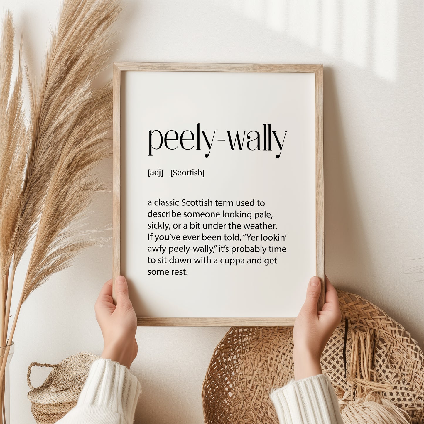 Scottish Peely-Wally Print | Scottish Wall Art | Dictionary Word Poster | Scottish Phrase