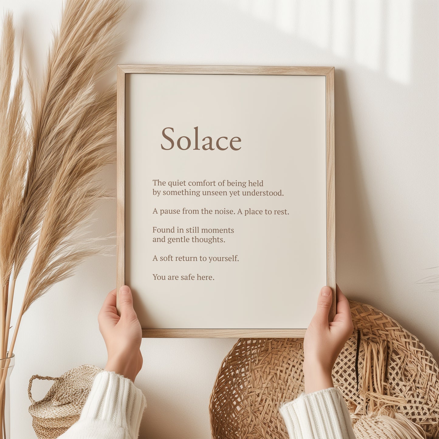 Solace Definition Print | Inspirational Wall Art Gift | Mindfulness Poster