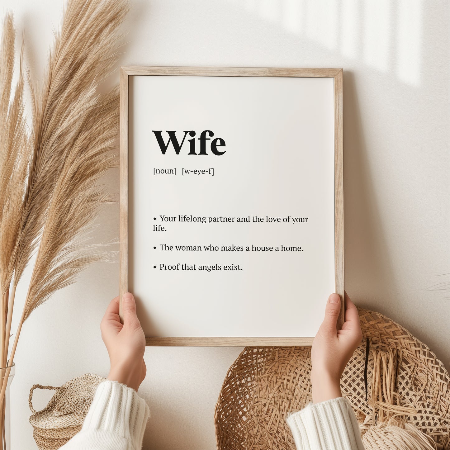 Wife Print | Definition Wall Art | Valentines Day Print, Anniversary Gift | Birthday Gift