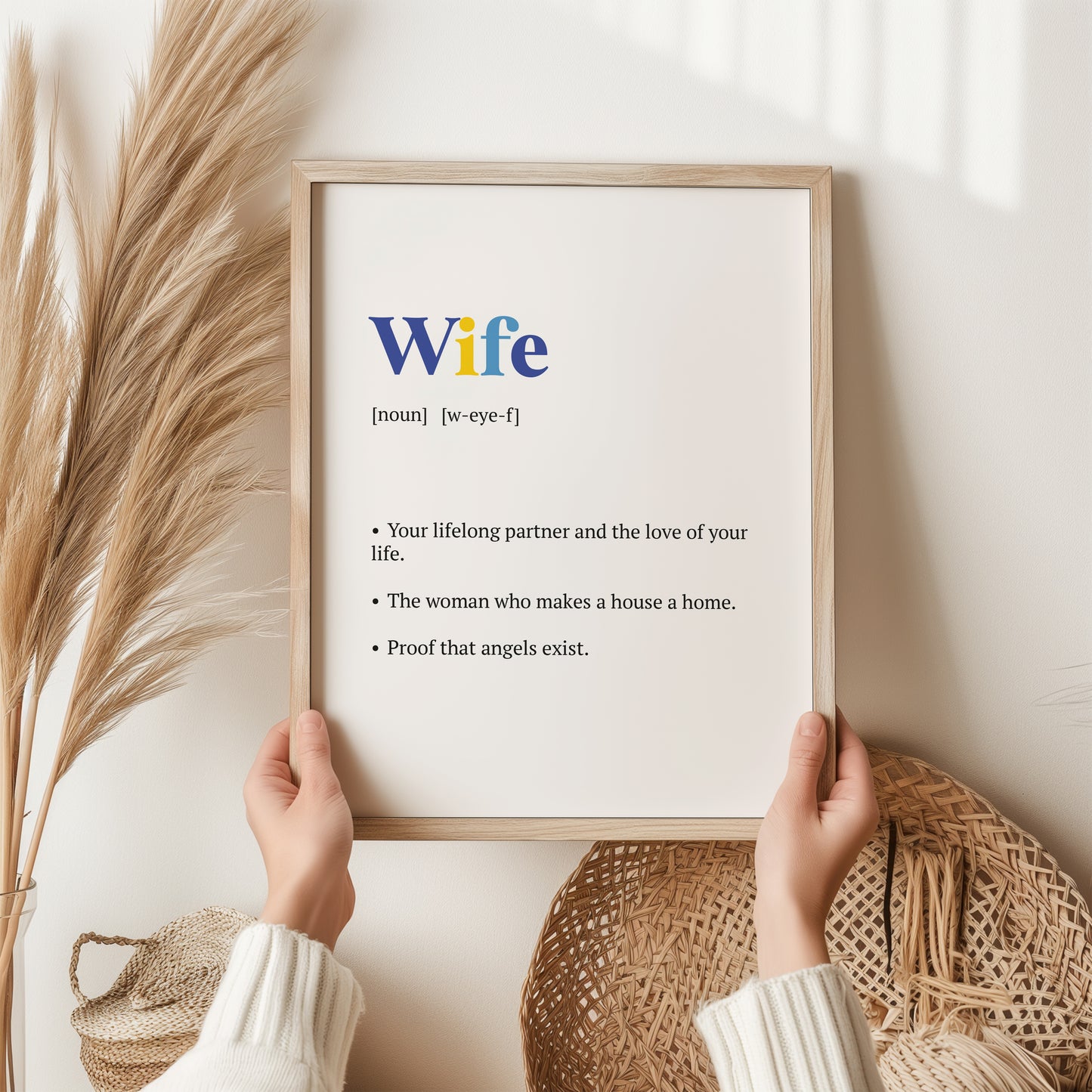 Wife Print | Definition Wall Art | Valentines Day Print, Anniversary Gift | Birthday Gift