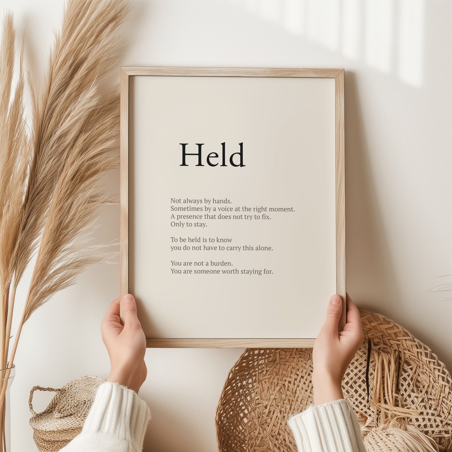 Held Definition Print | Inspirational Wall Art Gift | Mental Health Poster