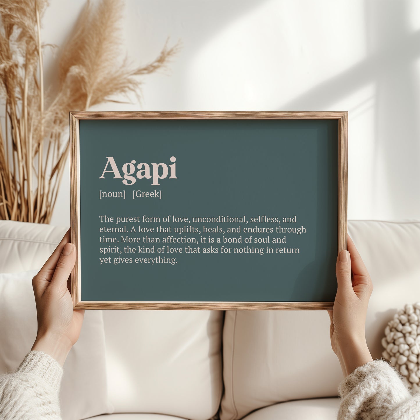 Agapi Greek Word Print – Love Definition Wall Art, Romantic Gift