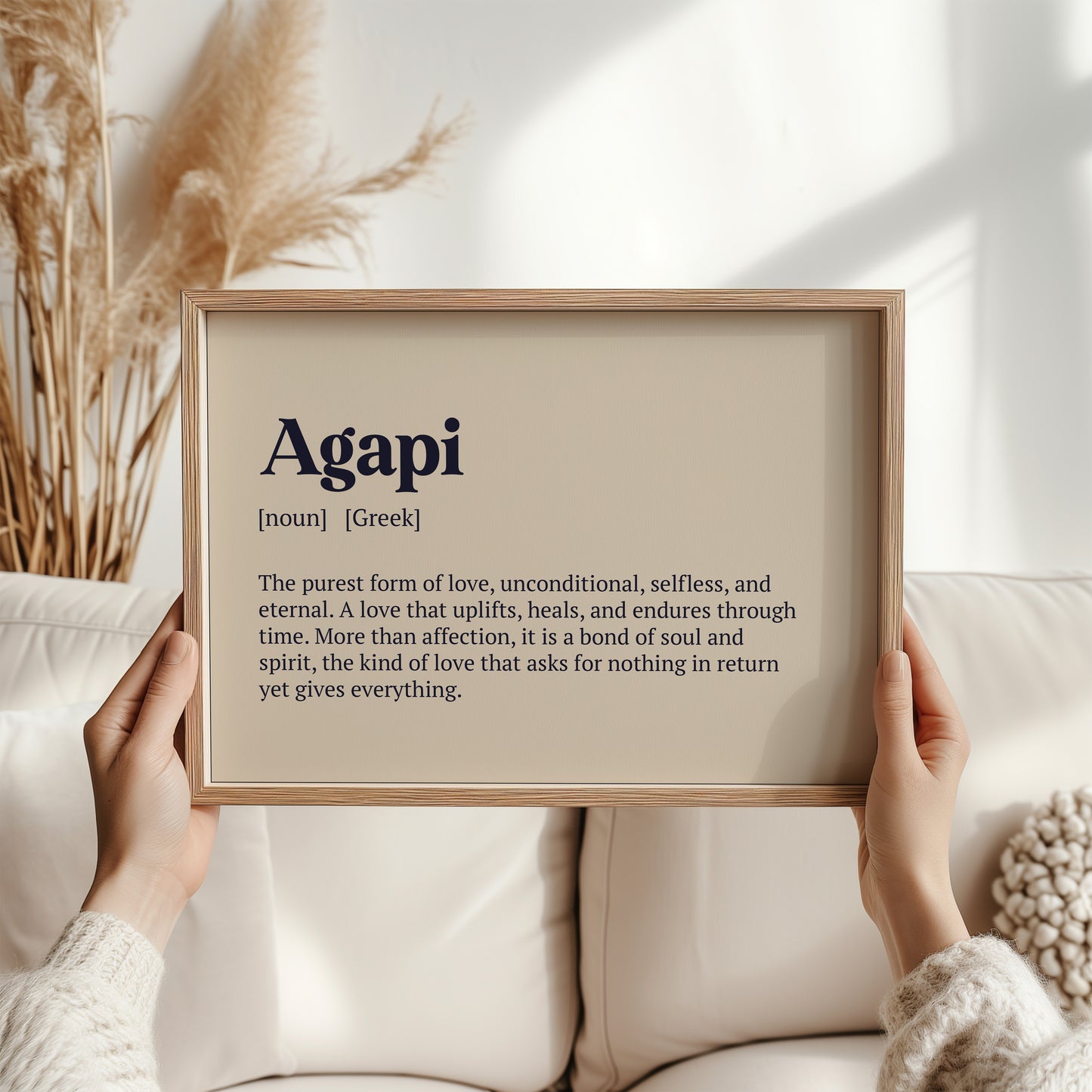 Agapi Greek Word Print – Love Definition Wall Art, Romantic Gift