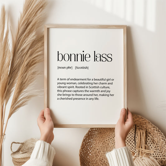 Bonnie Lass Print | Scottish Wall Art | Wife Christmas Gift