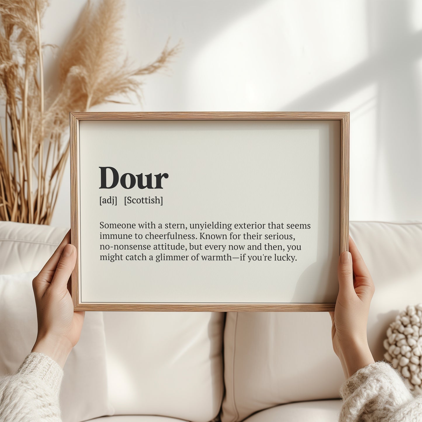 Dour Scottish Print | Scottish Dialect Wall Art