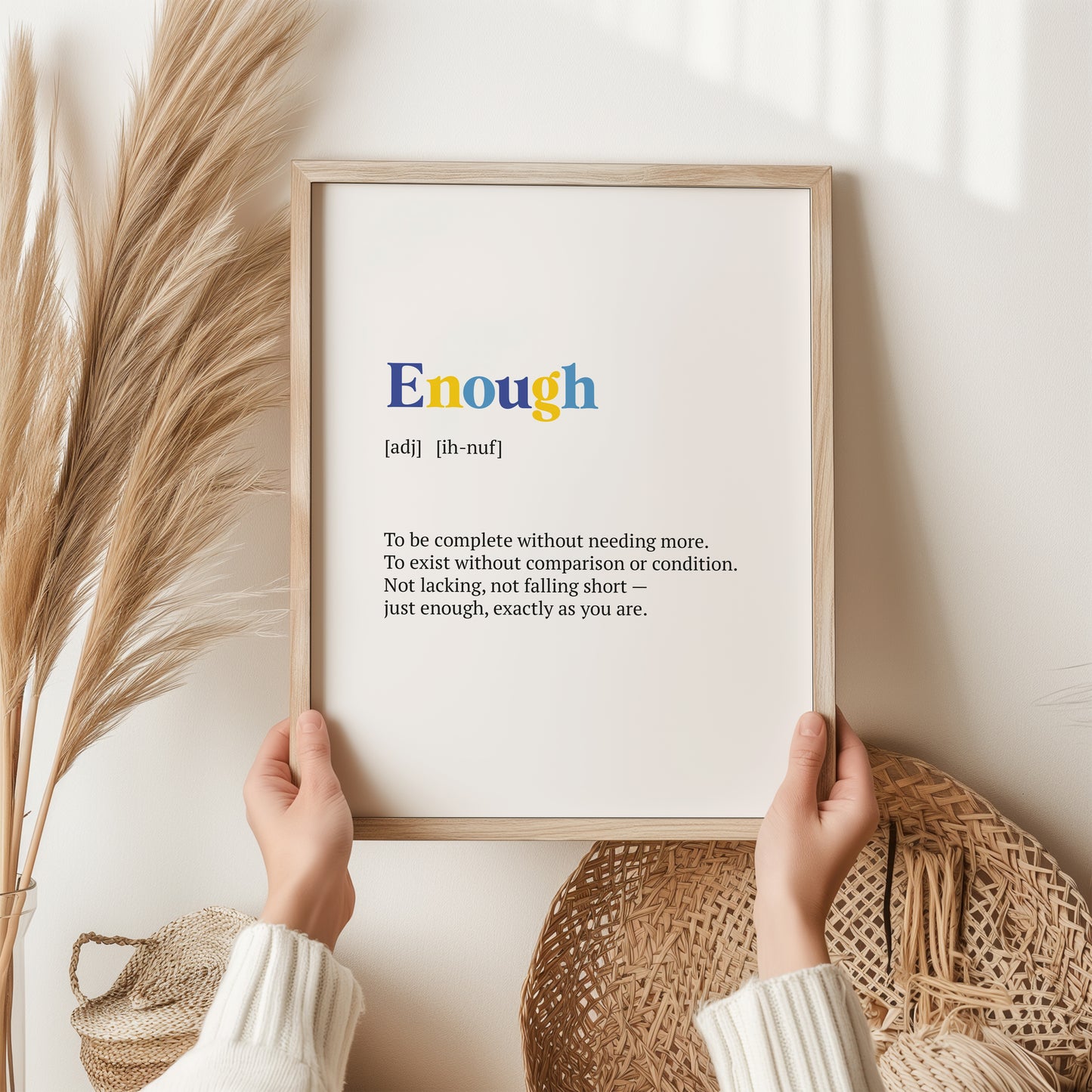 Enough Definition Print | Inspirational Wall Art Gift | Self Love Poster