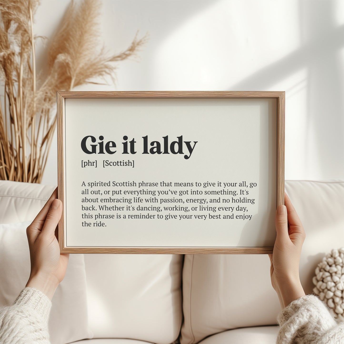 Gie it laldy Scottish Print | Scottish Word Meaning Art