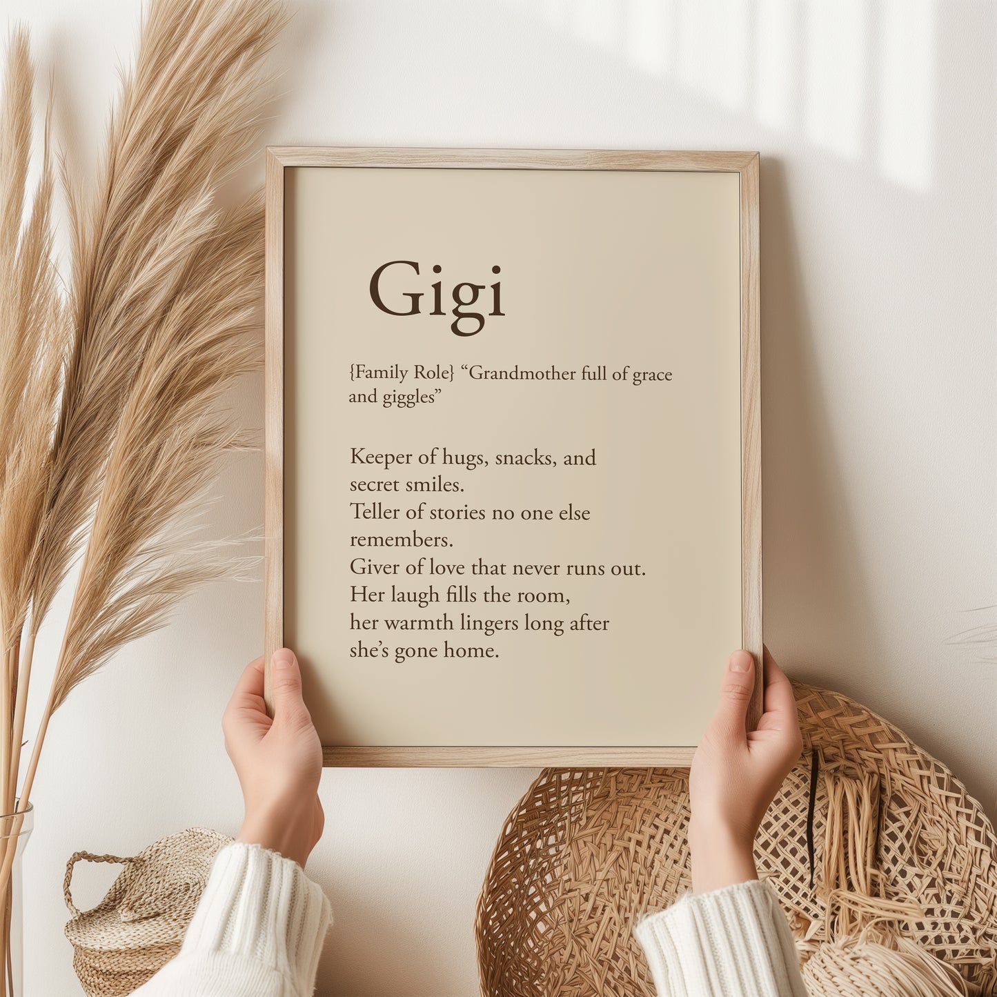 Gigi Grandmother Print | Family Definition Wall Art Gift | Grandma Poster