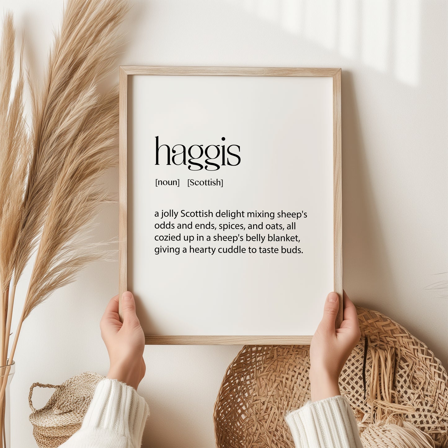 Haggis Print | Scottish Wall Art | Word Meaning | Food decor