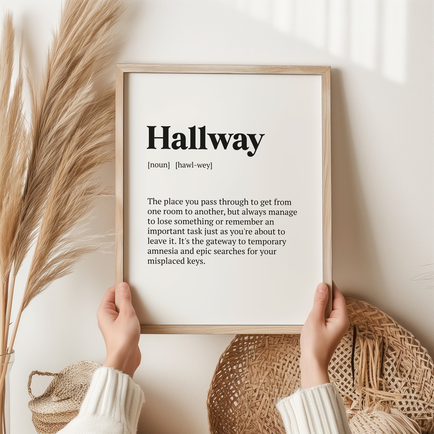 Hallway Definition Print | Funny Home Wall Art Gift | Humorous Dictionary Print