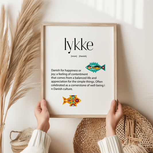 Lykke Print | Scandinavian Wall Art | Word Meaning