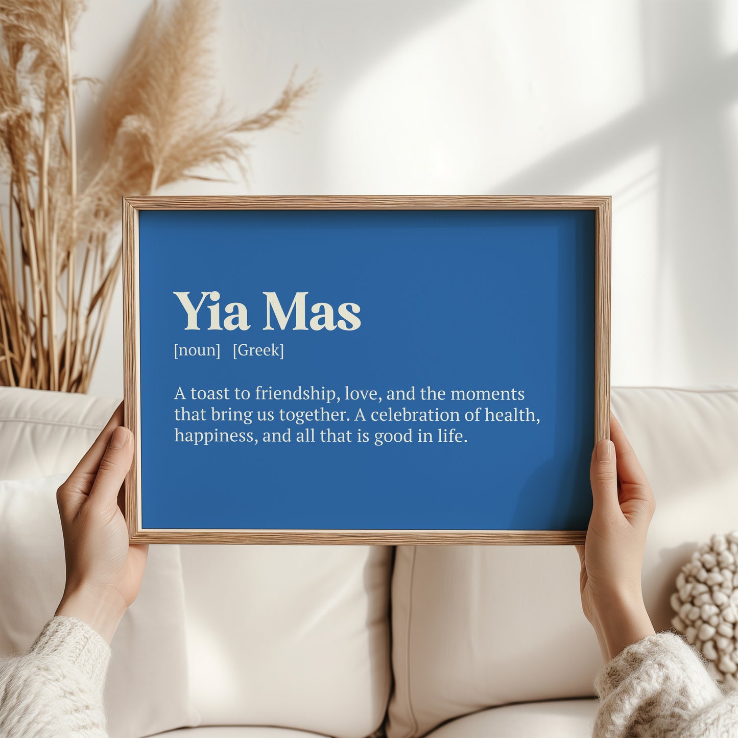 Yia Mas Greek Word Print – Cheers Wall Art, Friendship & Celebration Gift