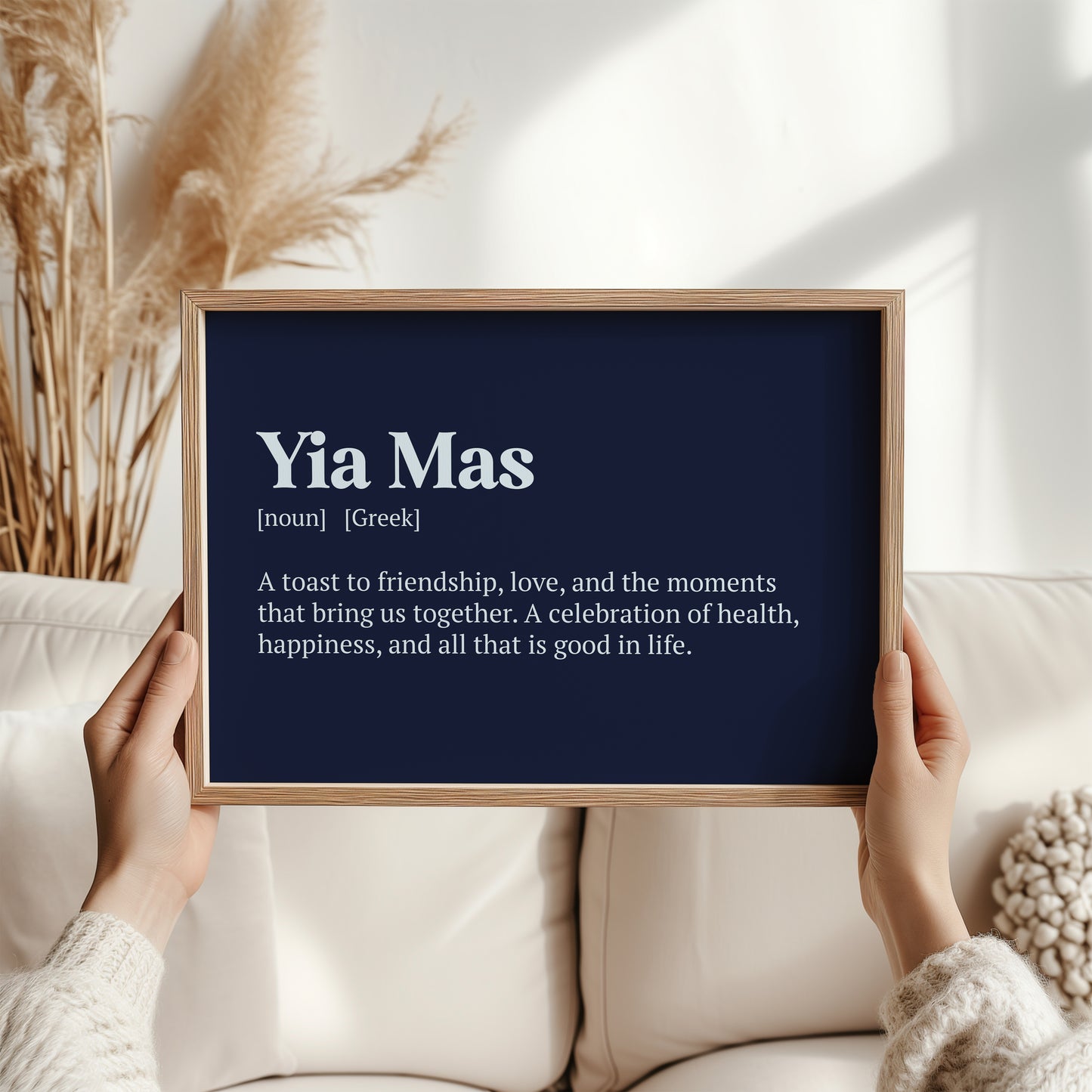 Yia Mas Greek Word Print – Cheers Wall Art, Friendship & Celebration Gift
