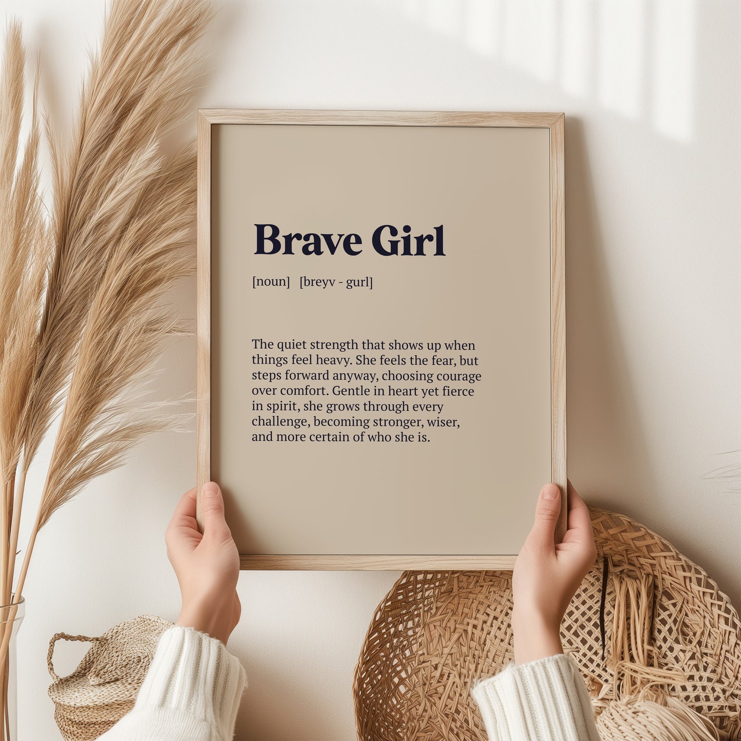 Brave Girl Definition Print | Dictionary Style Wall Art | Inspirational Gift for Her