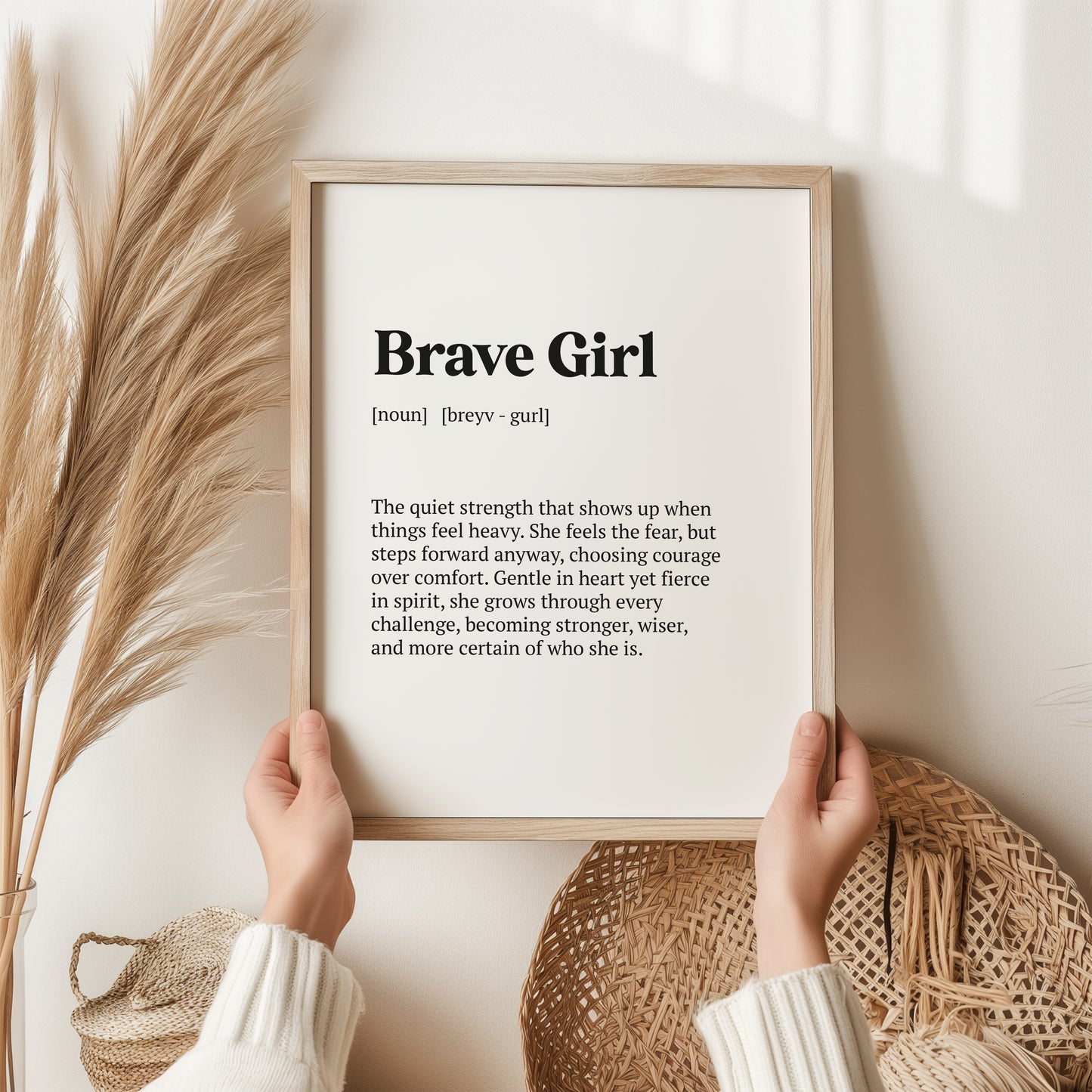 Brave Girl Definition Print | Dictionary Style Wall Art | Inspirational Gift for Her