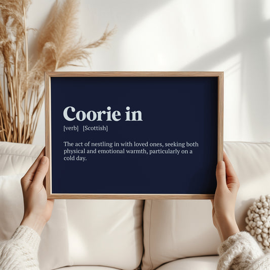 Coorie In Scottish Print | Scottish Dialect Wall Art