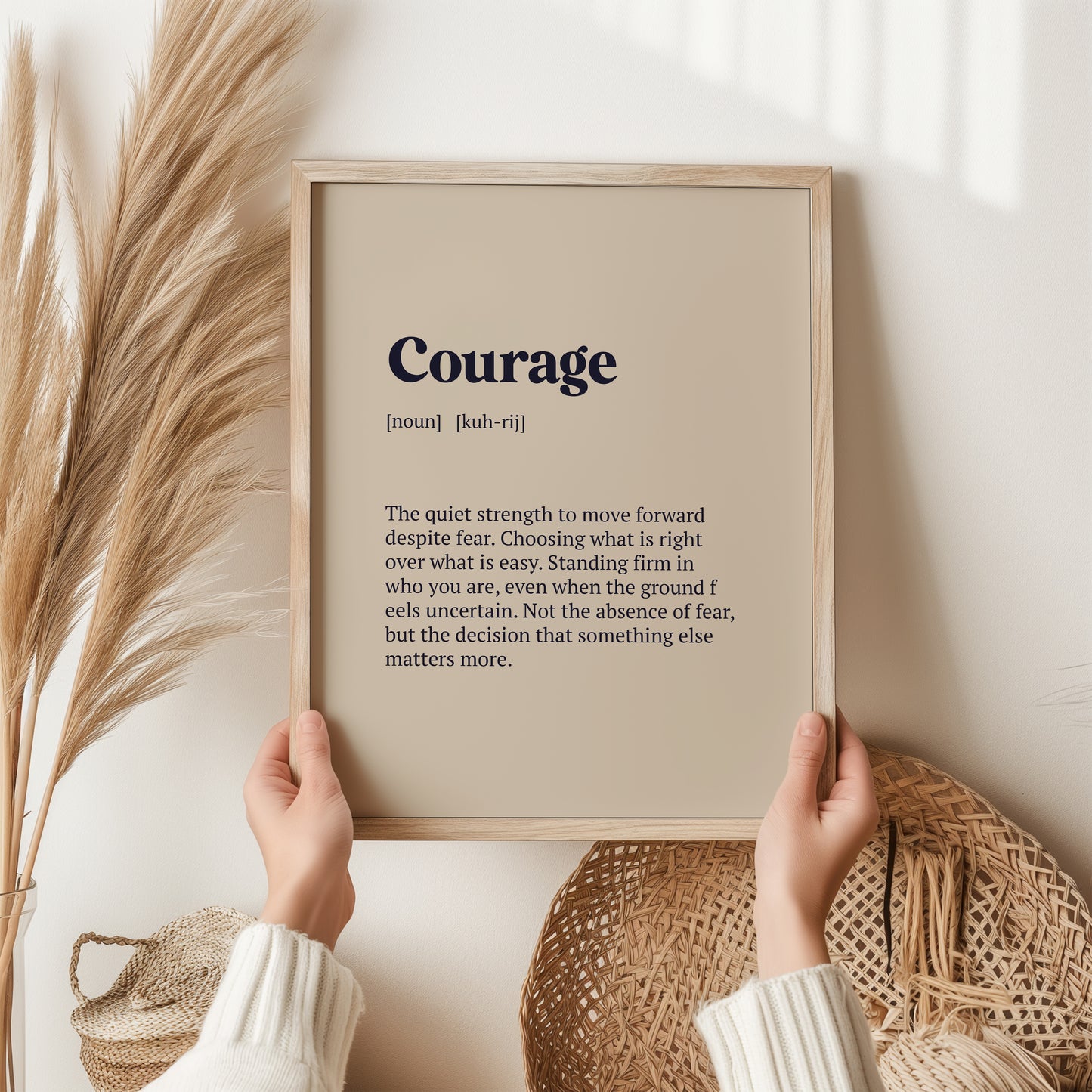 Courage Definition Print | Inspirational Dictionary Wall Art | Motivational Quote Poster