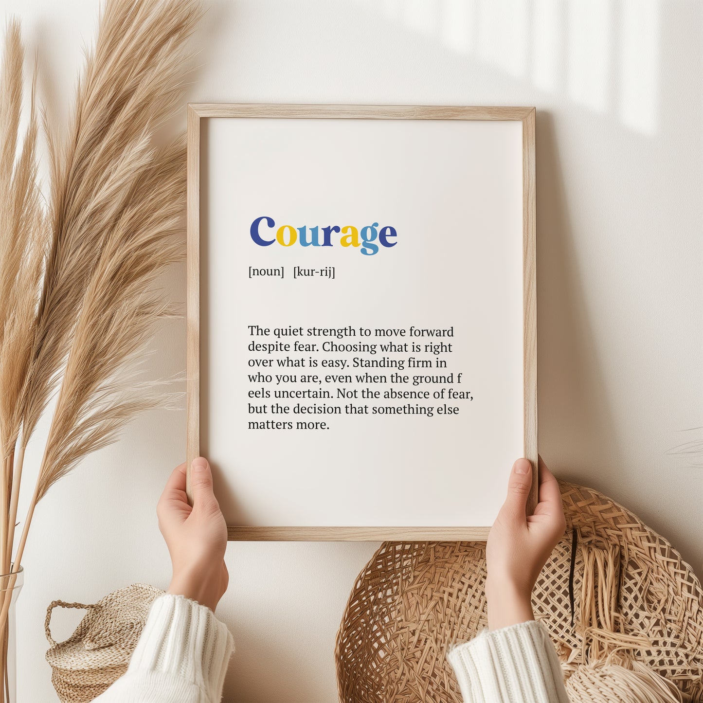 Courage Definition Print | Inspirational Dictionary Wall Art | Motivational Quote Poster